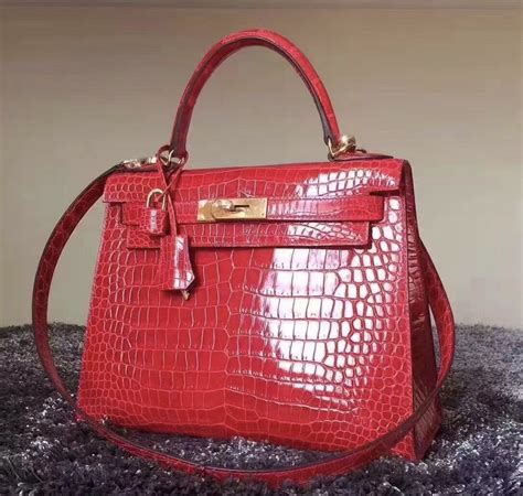 hermes red crocodile kelly bag price